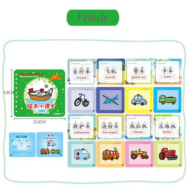 Montessori Painting Drawing Board For Kids Toys Coloring Book Doodle & Magic Pen Magic Water Drawing Book Birthday GYH: Vehicle