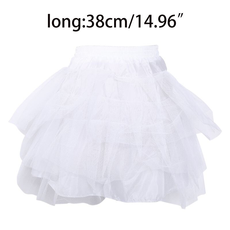 Jupon court bouffant pour robe de mariée, 4 couches, taille élastique, couleur unie, Tulle, maille douce, jupe Tutu pour robe de mariée