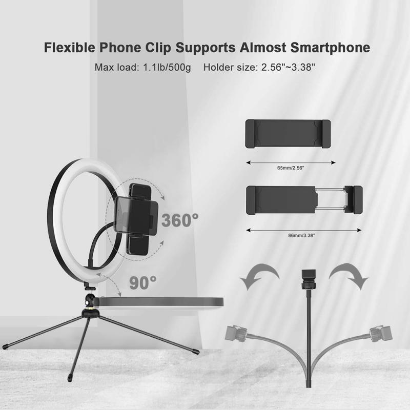 3 Size Led Ring Licht Led Licht Invullen Selfie Telefoon Vullen Licht Telefoon Houder Lamp Met Statief Beugel 8 ''/10''/12"