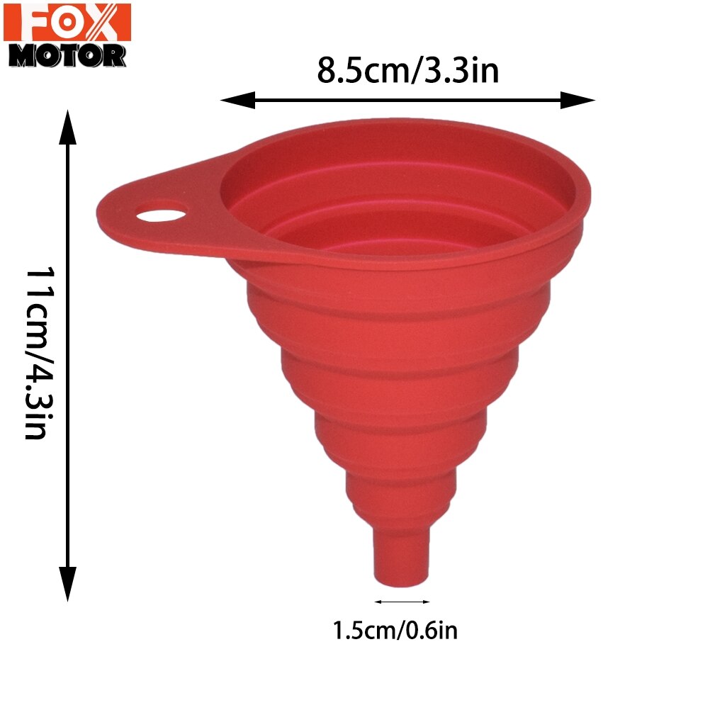 Universal Collapsible Silicone Funnel Gasoline Oil Fuel Petrol Diesel Water Liquid Supply Fill For Moto Car Boat RV Van Home DIY