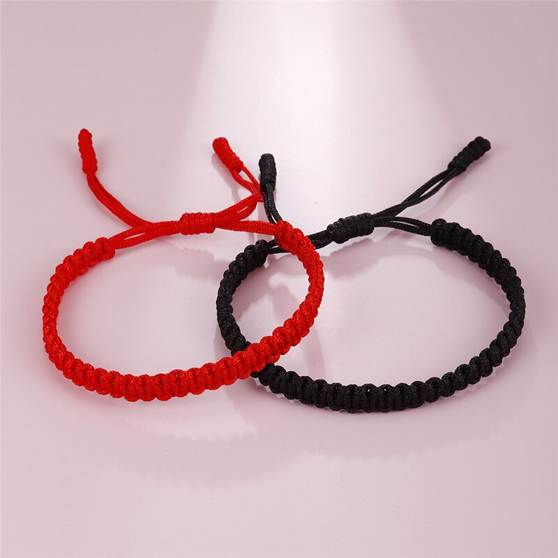 Lucky Red Braided Rope Bracelets For Women Men Handmade Tibetan Buddhist Charm Adjustable Bracelet Jewelry Friends