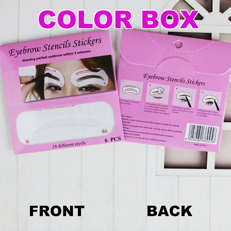 12 Pairs Disposable Non-Woven Cloth Eyebrow Stencil Stickers Grooming Shaper Template Eyebrow Makeup Beauty Tools