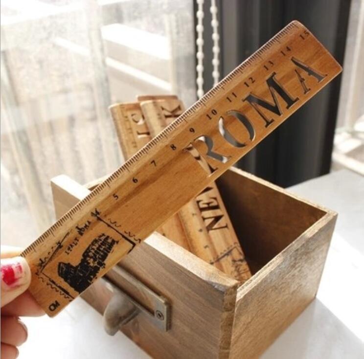 1 Stks/partij 15Cm Oude Architectonische Stad Stijl Straight Meten Ruler Tool School En Kantoorbenodigdheden Briefpapier