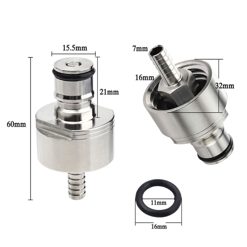 Stainless Steel Carbonation Cap Carbonator & Liquid Ball Lock Disconnect fit H37F