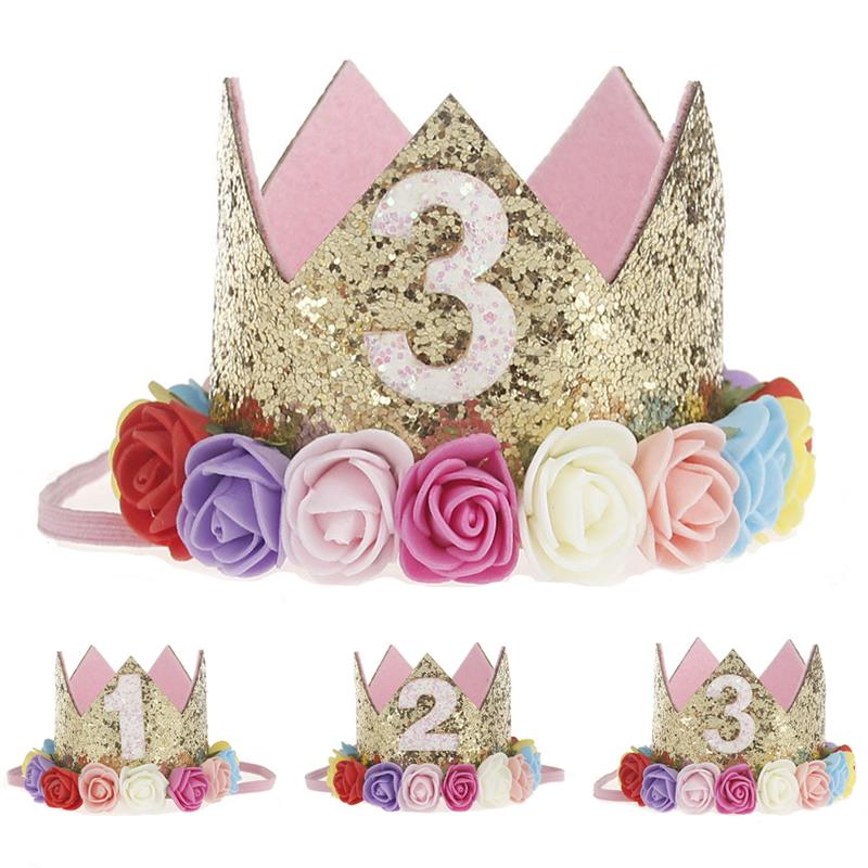 1pc Happy First Birthday Party Hats Decor Cap One Birthday Hat Princess Crown 1st 2nd 3rd Year For Pets Dogs Cats Hairband