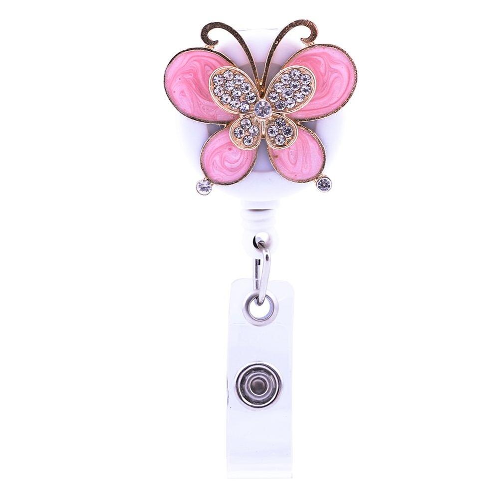 Animal Retractable Badge Holder with Alligator Clip Retractable Cord ID Badge Reel Fox Dress Girl Horse Style: K62