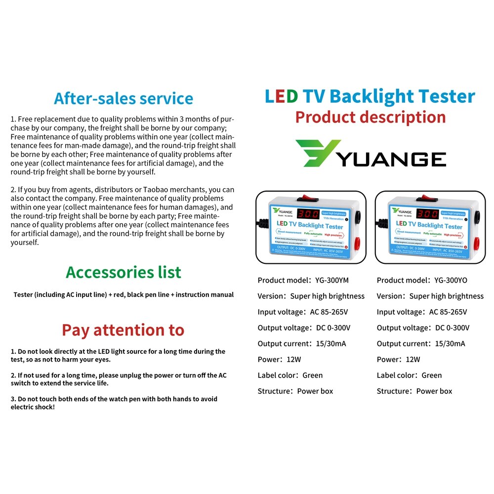 Led Lamp En Tv Backlight Tester Multipurpose Led Strips Kralen Test Tool Meetinstrumenten Led Tester 0-300V Uitgang