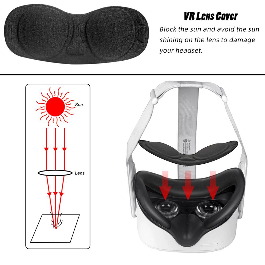 Vr Accessoires Eye Mask Cover Voor Oculus Quest 2 Vr Bril Licht Blokkeren Zachte Pu Lederen Gezicht Eye Cover Pad met Vr Lens Cover