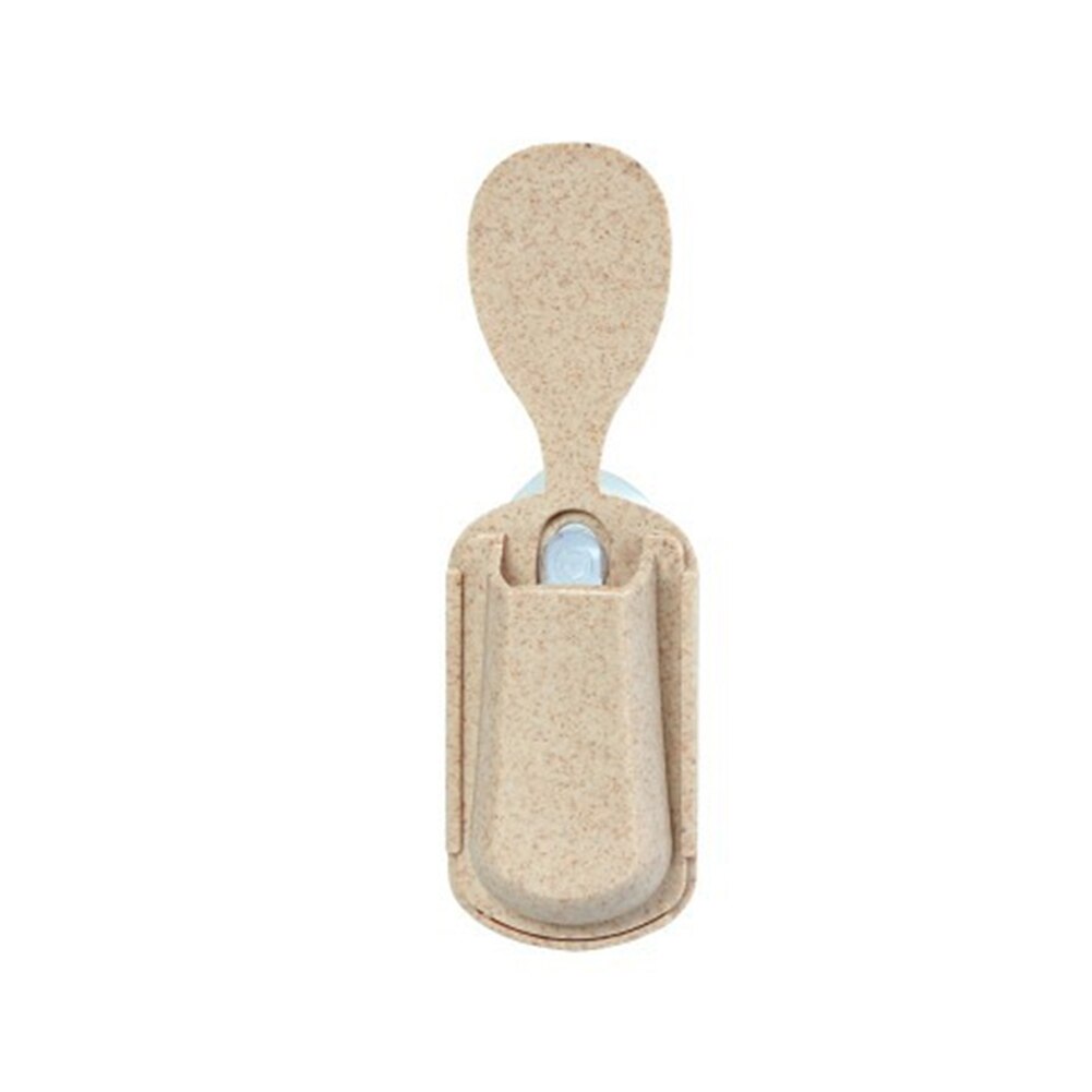 Creatieve stro zuignap pollepel opbergrek Tarwe stro muur gemonteerde pollepel gebruiksvoorwerpen opbergdoos deksel lepel houder kitchein: Light Yellow
