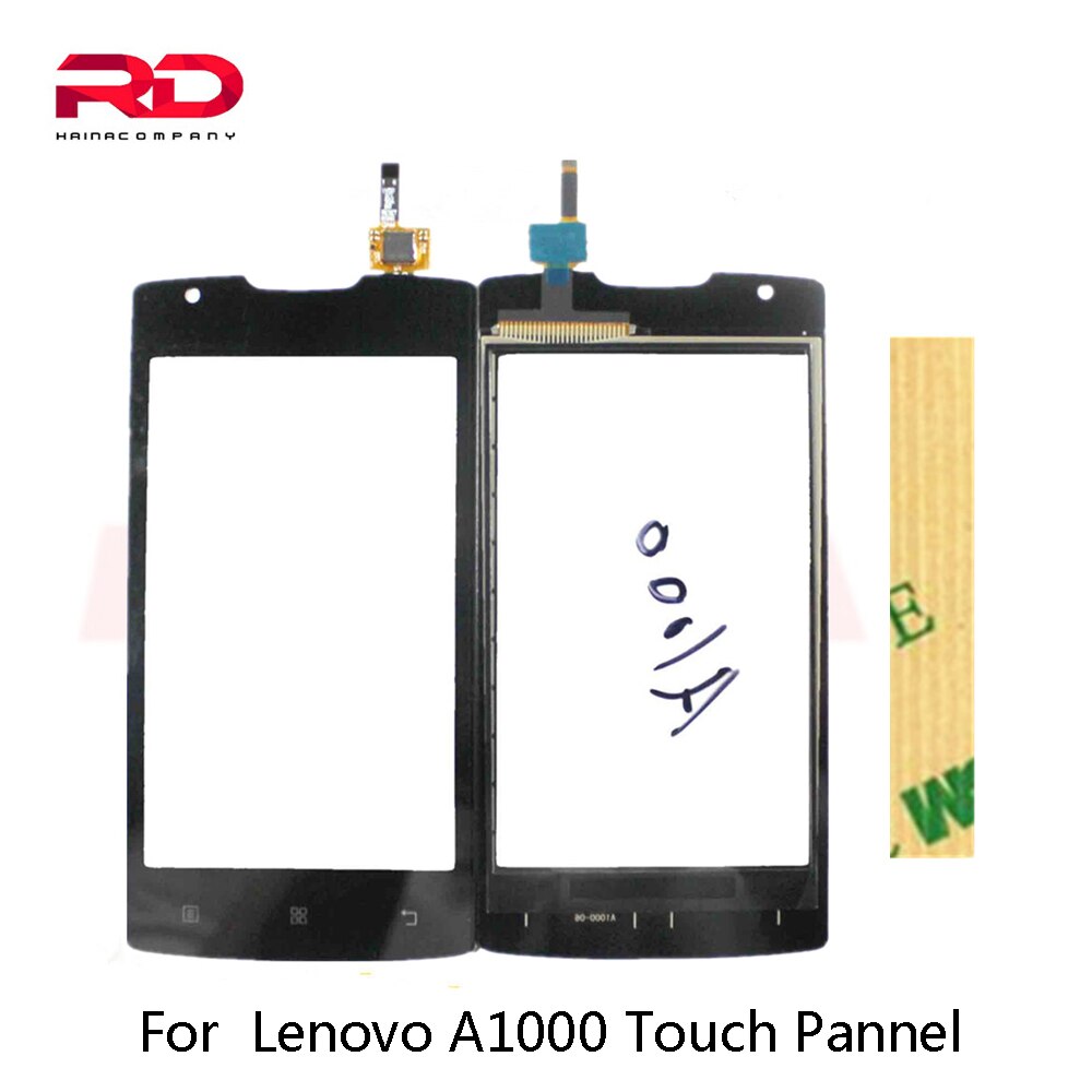 Touchscreen For Lenovo A1000 Touch Screen Digitizer Front Glass Touch Panel Replacement +3m sticker black and white color