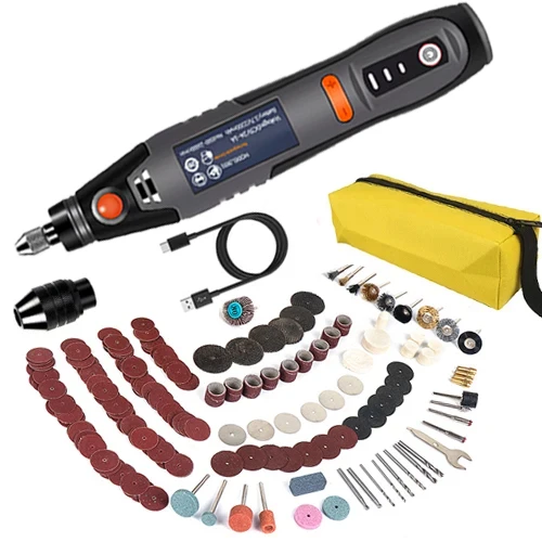 USB Cordless Drill Tool Dremel Drill Engraving Pen Electric 3-Speed Mini Handheld Wireless Drilling Rig Accessory Set: Red