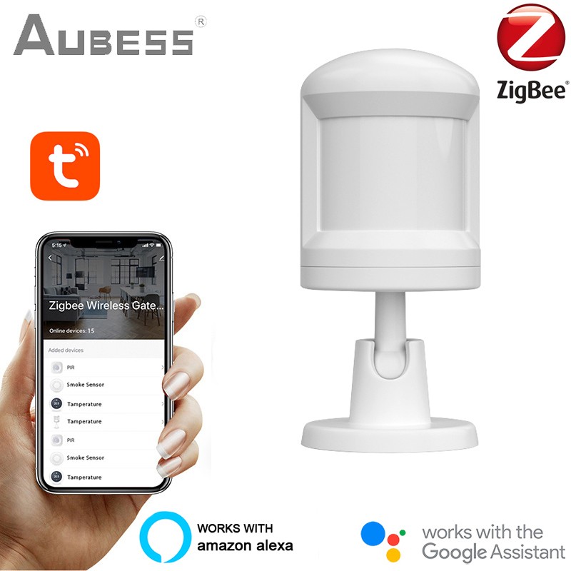 Aubess Tuya ZigBee PIR Human Body Sensor With Tripod Motion Detection Human Motion Detector Infrared Sensing