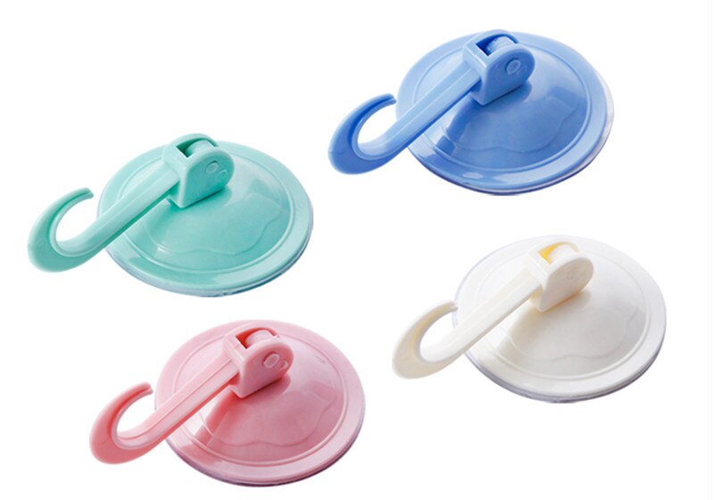 Ventouses murales en plastique, couleur unie, , porte autocollante, fenêtre, crochets de cuisine, cintre de salle de bains, 1 pièce