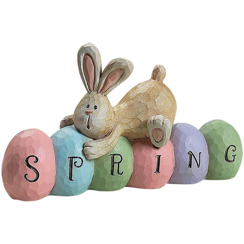 Style Easter Spring Bunny Decoration Tabletop Cute Craft Easter Bunny Figures Farmhouse Festival Decor Accessories: Style 2