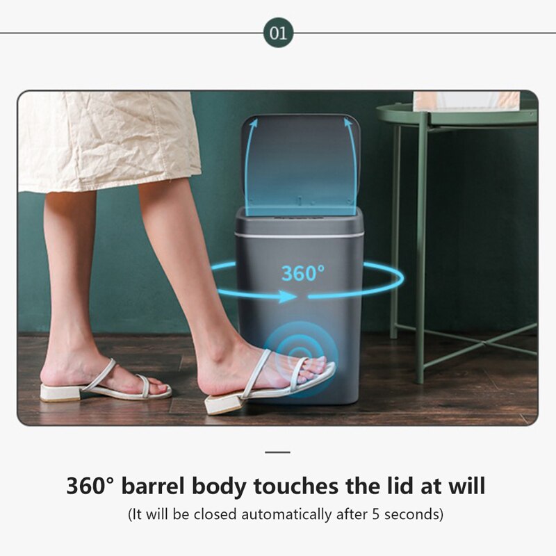 Poubelle intelligente automatique sans contact, poubelle à capteur automatique, poubelle à déchets électrique