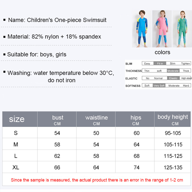 Wetsuit Kids Swimwear Elastic Diving Suit Long Sleeves Boys Girls Surfing Diving Suit Jumpsuit Wetsuit Kids Quick-drying