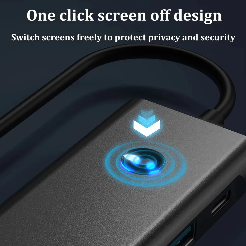 9-IN-1 USB C Docking Station TYPE-C HUB to HDMI 4K 60Hz with Screen off Button USB 3.0 5Gbps HUB 100W Fast Charging for MacBook