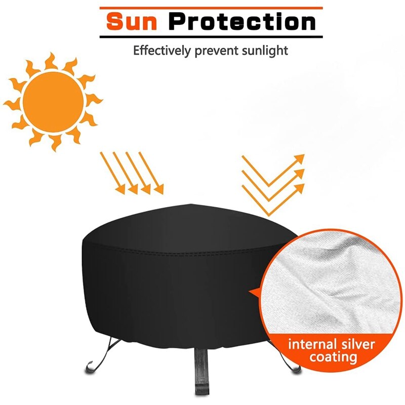 Fire Pit Cover 48 Inch Round,Waterproof Cover for Fire Pit Round,Weather Resistant Fire Bowl Covers,with Drawstring