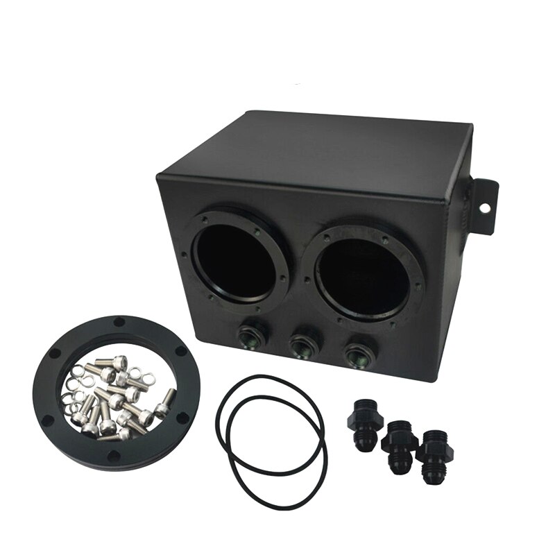 3L Billet Aluminium Fuel Surge Tank AN6 Universal Automobile High Performance Black XX-ZX038BK-3L