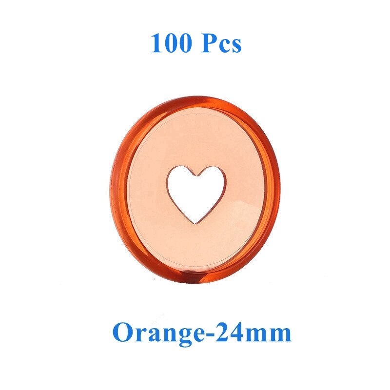30/50/100 stk happy planner disc til notesbøger/planlæggere 24mm geléfarvede løsblade svampebindsbind scrapbogsbinderinge: 100 stk. orange