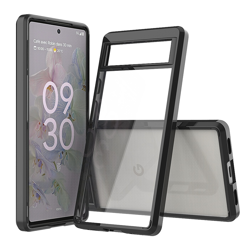 Hybrid-schutzhülle mit stoßfester luftpolsterung und kristallklarer acryl-hartschale für google pixel 6a /  und pixel 6 pro