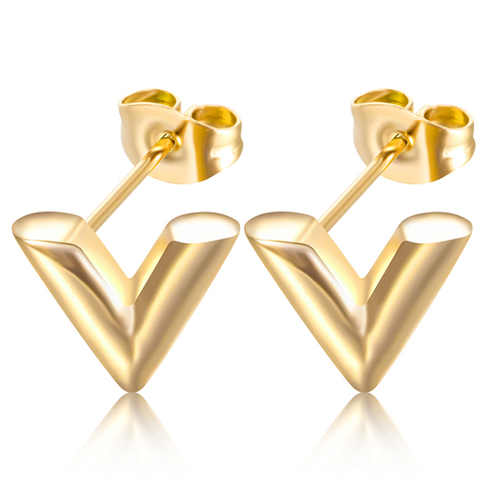 Joyería de , pulseras de acero inoxidable con letra V para mujer, brazalete con inicial ajustable, pulseras de cadena de de boda al por mayor: Color oro puro