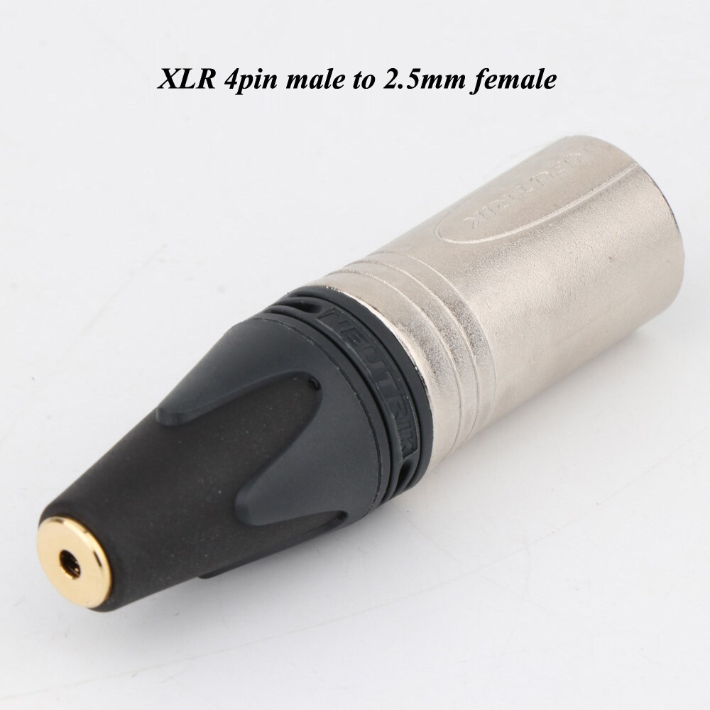 Adaptador convertidor macho XLR balanceado de 4 pines y hembra TRRS de 4,4mm/2,5mm, HIFI NEUTRIK: XLR to 2.5mm