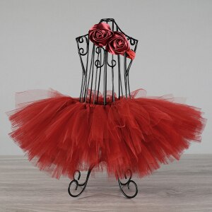 Bonito meninas rosa tutu saia infantil tule feito à mão pettiskirt ballet dança tutus undersaias com flor bandana crianças festa tutus: burgendy