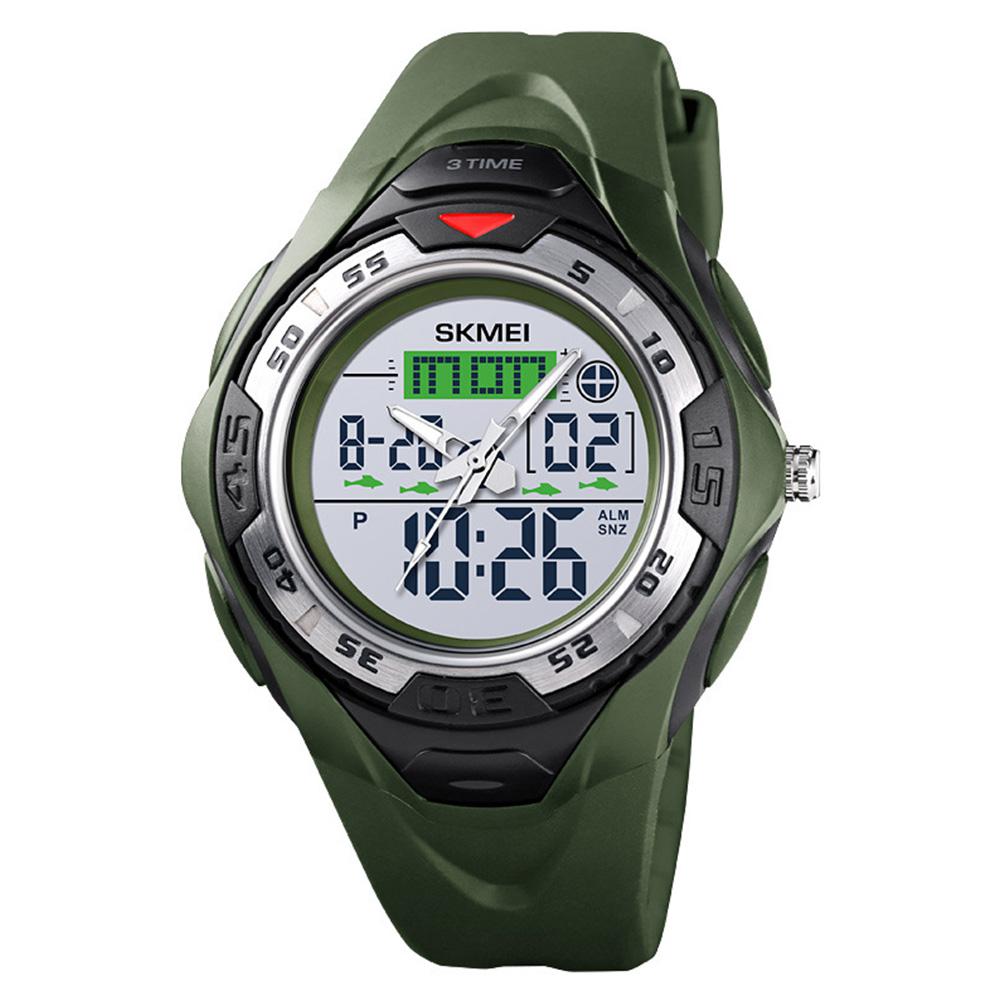 Skmei 1539 Mannen Multifunctionele Sport Horloge Waterdicht Dubbele Display Outdoor Horloge Kerstmis Nieuwjaar: ArmyGreen