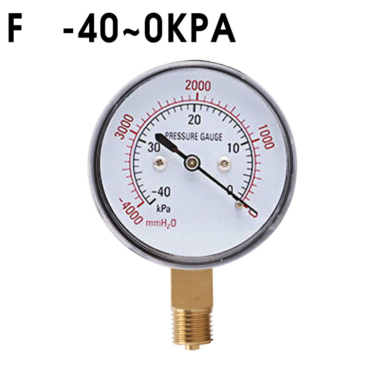 -4/-6/-10/-16/-25/-40 ~ 0 Kpa balg Manometer Vacuüm Manometer Vacuüm Negatieve Druk Meters Meetinstrumenten: Blauw