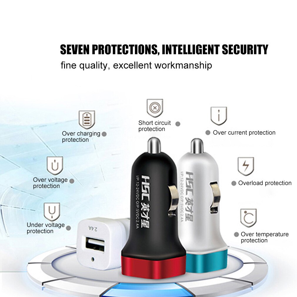 HSC 2.4A Double USB Chargeur De Voiture Support Enregistreur De Voiture Universel Téléphone Portable Tablette Chargeur pour 6 6S pour Samsung S6 YC-16