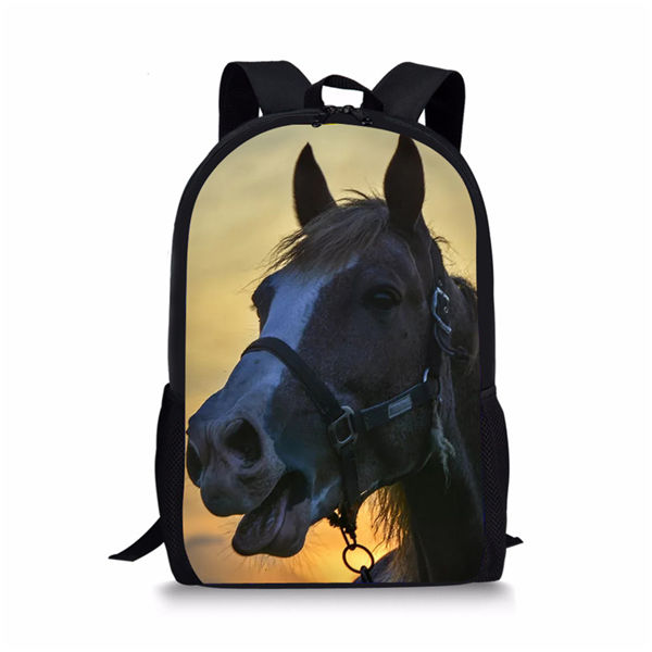 Kids Backpack Flower Horse Prints Pattern Children&#39;s School Bags Cute Toddler Book Bags Women&#39;s Travel Backpack: CDWX3671C