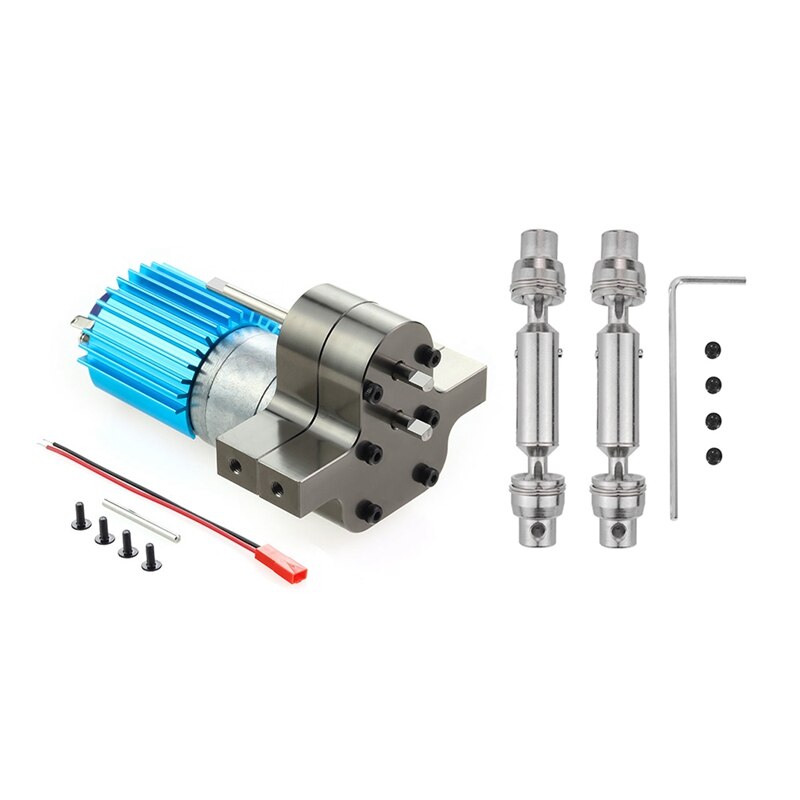 Boîte de vitesses de Transmission en métal 370 moteur avec accessoires de mise à niveau de l'arbre d'entraînement pour voiture WPL C14 C24 B24 B36 MN D90 MN99S RC: Titanium Color