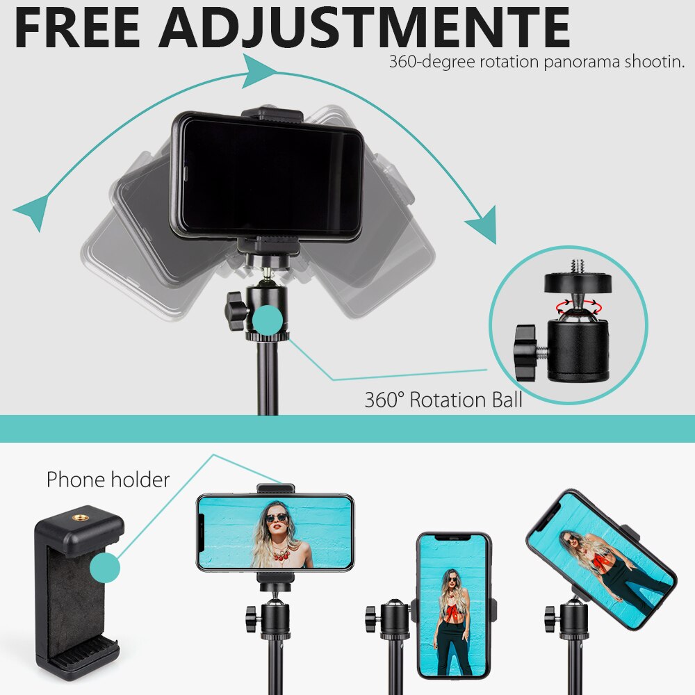 Trípode de Selfie Vamson con bola giratoria extensible de 360 ° con soporte para teléfono y teléfono Android Selfie foto video VLS02A