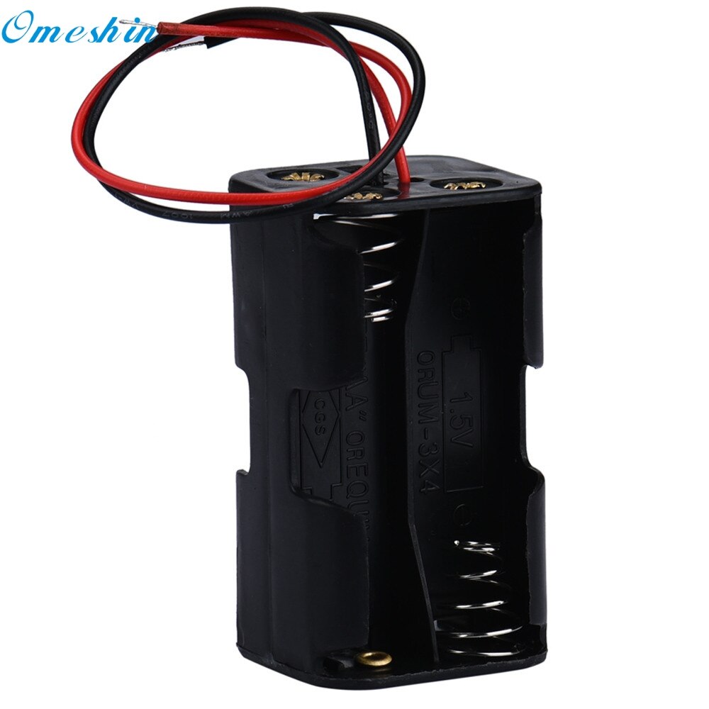 OMESHIN SimpleStone 2-slot 4 x AA Battery Back To Back Holder Case Box With Wire Leads June27