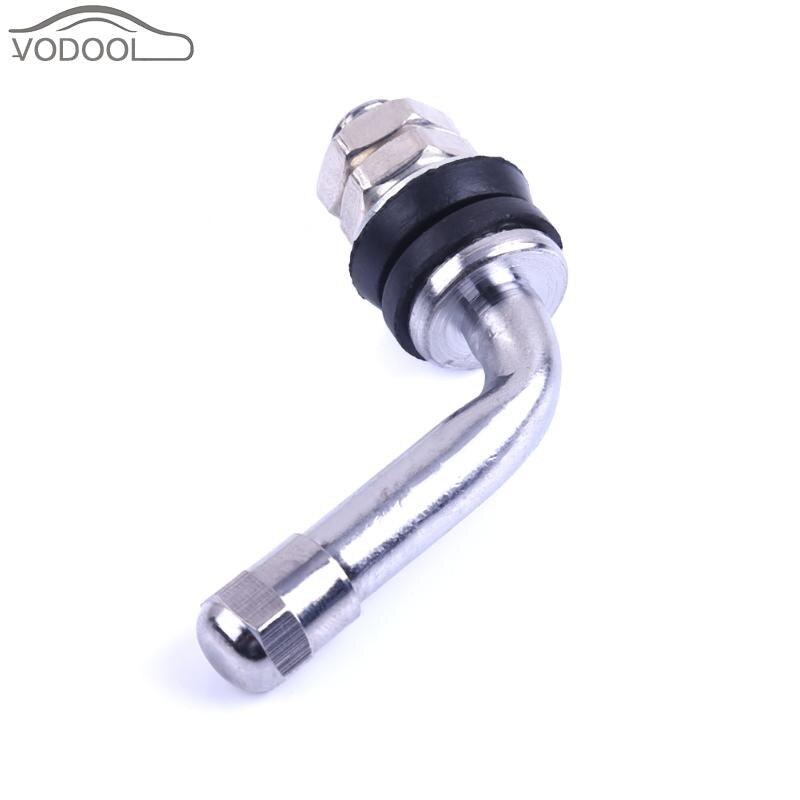 4Pcs 90 Degree Angle Bolt-in Tubeless Chrome Plated Metal Tire Valve Stems L Shaped Car Tyre Valve Stem Auto Accessories