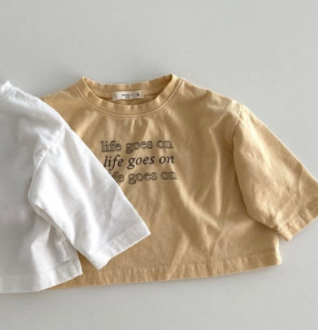 1689A Baby T Shirt lässig Spitzen Frühling Sommer 2022 Kleinkind Weiche und Komfortable Bodenbildung Shirt Einfache knapp Junge Mädchen der t-Shirt: Gelb / 80 Pro 1y
