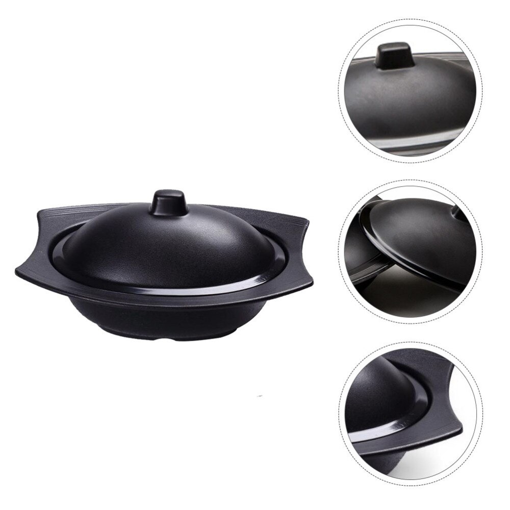 1Pc Geïmiteerd Porselein Soepkom Draad Frosted Kom Praktische Soep Cup (Zwart)