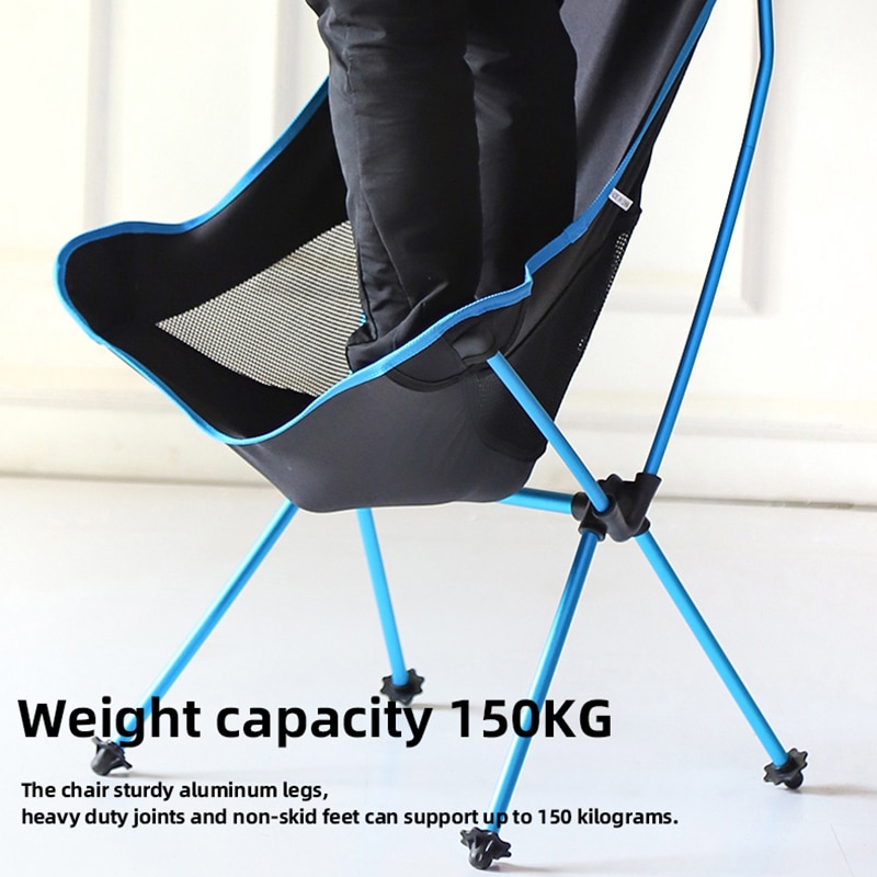 Silla plegable ultraligera para acampar al aire libre, picnic, senderismo, playa, ocio, mochila de viaje, silla de Luna, silla de pesca portátil