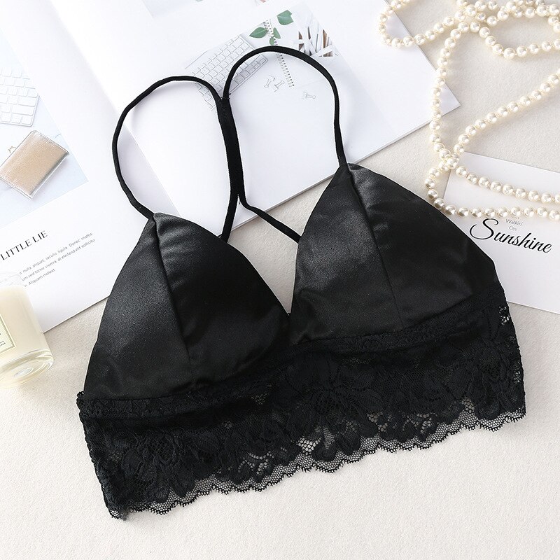 Neue SchöNe Zurück Rohr Spitzen Für Weibliche Spitze Strecth Mädchen Sommer Bhs Mit Kleid Dünne frauen Nackte Brust tassen Langrie: Schwarz(70-75ABC)