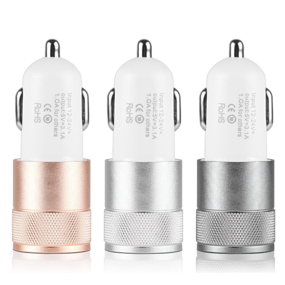 Dual USB Car Charger For Iphone 7 6s Plus 5s Universal Car Phone Charger For Ipad USB Adapter For Samsung USB Cigar Socket