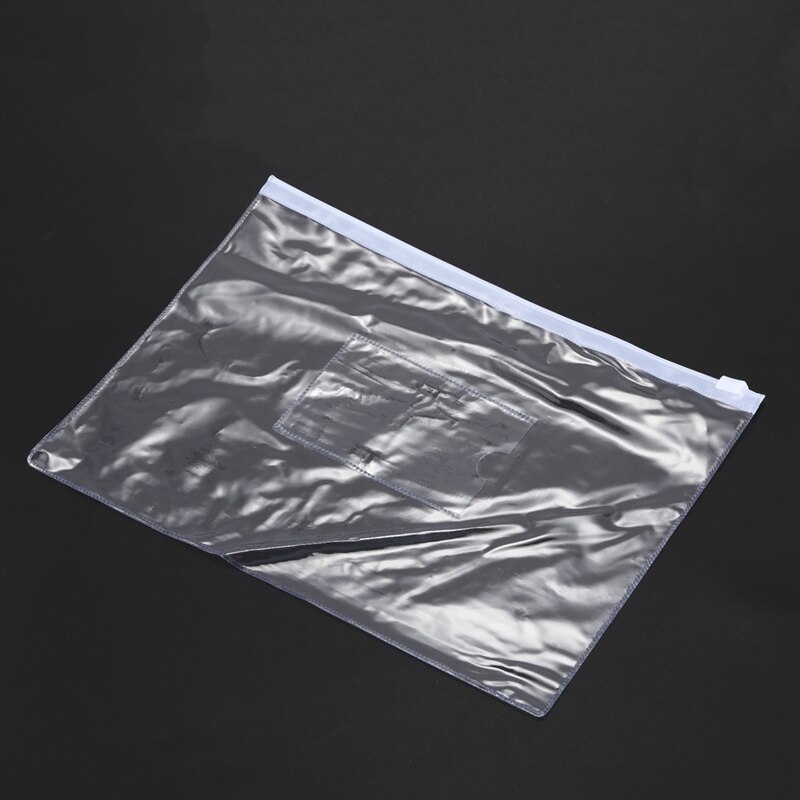 20 Stuks A5 Papier Size Blauw Slider Grip Handvat Rits Transparante Enveloppen Voor Map Map