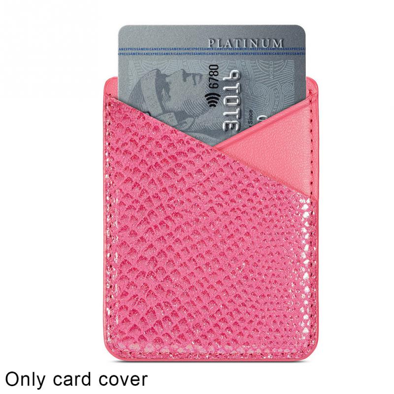 Portatarjetas para teléfono móvil de , funda de almacenamiento para tarjetas de crédito, billetera con bolsillo trasero, soporte Universal de cuero PU con pegatina para tarjetas