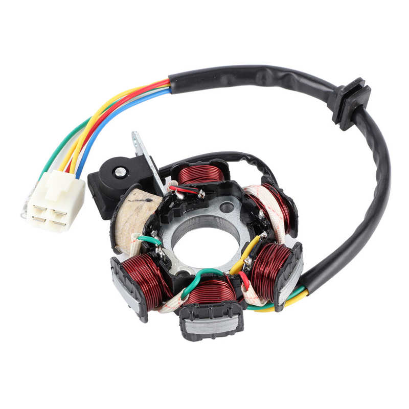 Generator Stator Coil Stator Coil Generator Aluminium Alloy Magneto Coil Fit for GY6 125/150CC Dual Yellow Wire DC