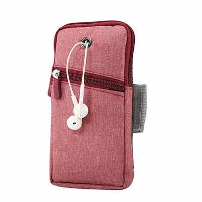 Universal mobile phone sport pouch case,Smartphone arm bag canvas case shockproof for samsung for Huawei for iphone bag fundas: Pink