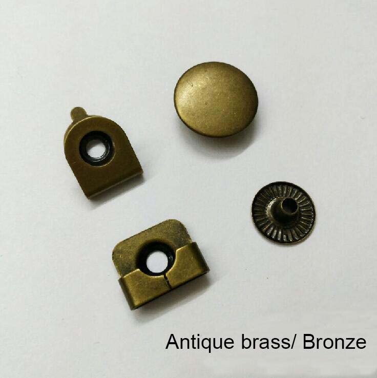 100 sets/partij 15mm 4-deel metalen messing broek broek rokken haken voor lady/vrouwen zilver nikkel, zwart, brons