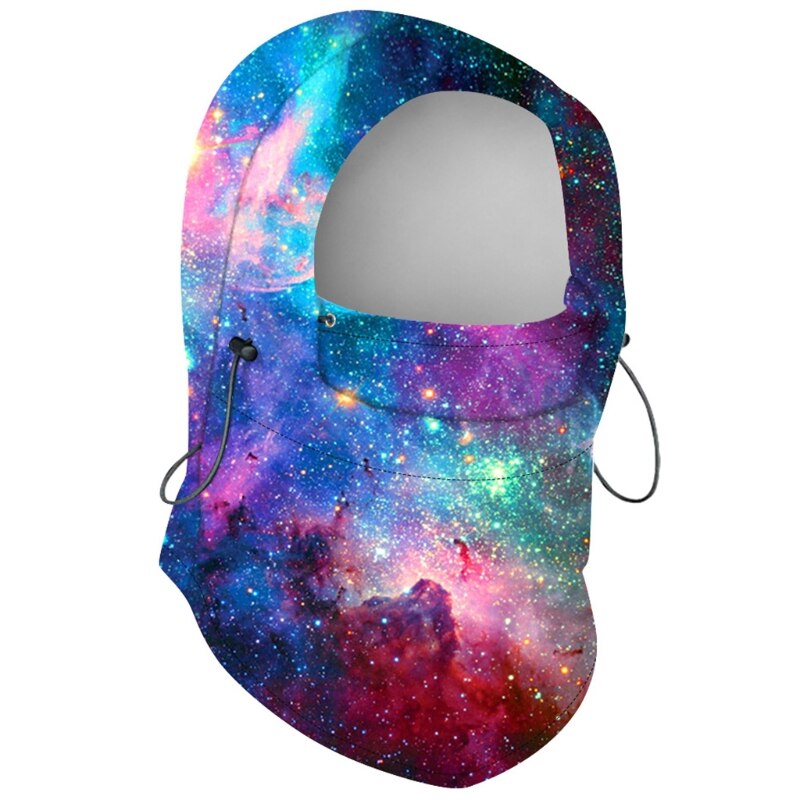 Unisex fleece hætte balaclava hel ansigtsmaske stjernehimmel digital print halsvarmer: 1