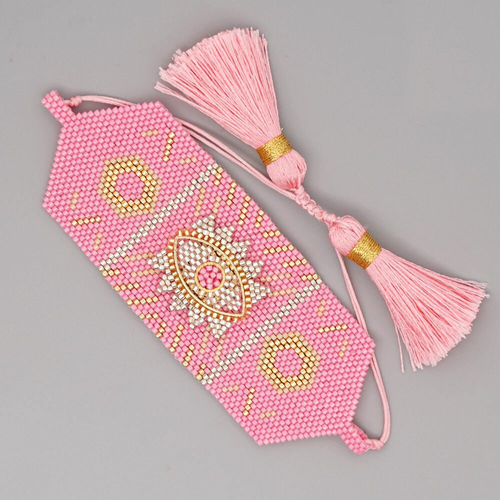 Go2 boho miyuki armbanden voor vrouwen sieraden boze oog pulseras femme delica zaadkralen verstelbare armbanden handgemaakte sieraden