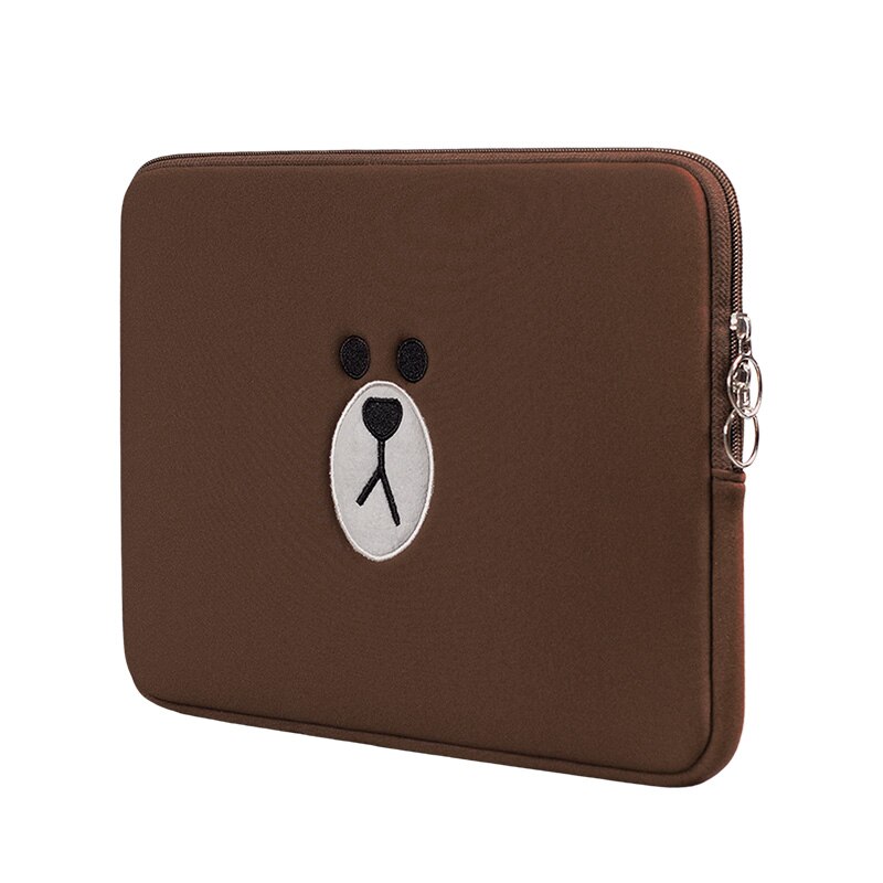Bolsa de laptop, bolsa de desenho animado marrom 11 13 15.6 Polegada para macbook air pro 13 15 notebook manga tablets ipad 7.9 9.7,: Brown / 8-inch