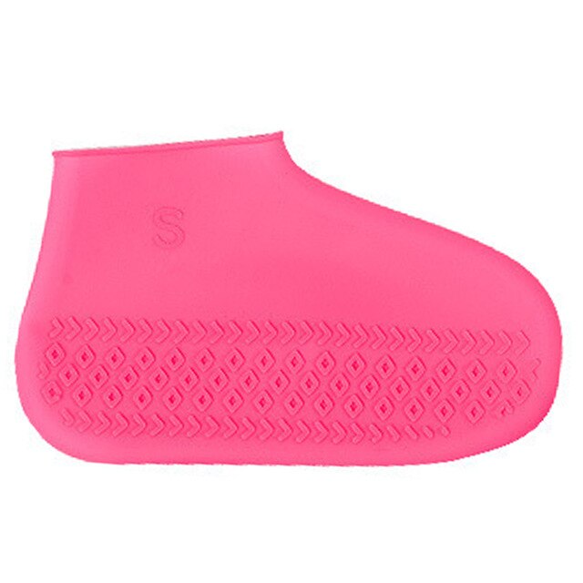 Silicone Kids Rainproof Rain Cover For Shoes Girl Men Waterproof Shoes Cover Unisex Non-slip Women Washable Boots Outdoor: Red / S